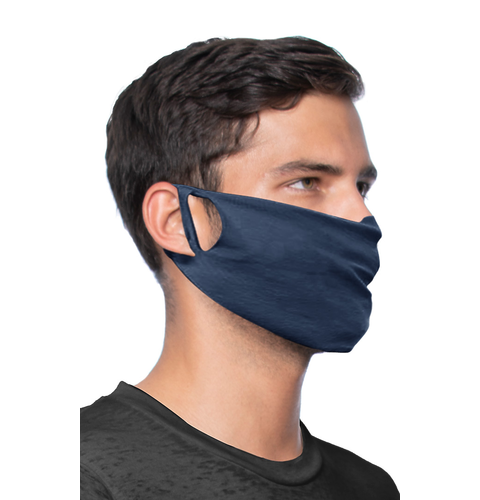 Man wearing a unisex rib face mask